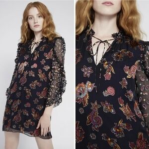ALICE + OLIVIAJulius Floral Ruffle-Sleeve Mini Shift Dress
